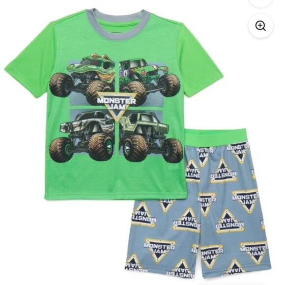 4/5 Spider-Man & Monster Jam Boys Graphic Print Tee & Shorts Sleep Sets - Picture 3 of 3